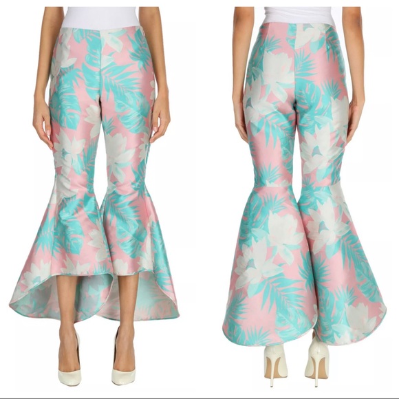 NORA BARTH Italy Flare Stretch Floral Cropped NWT - Picture 1 of 7